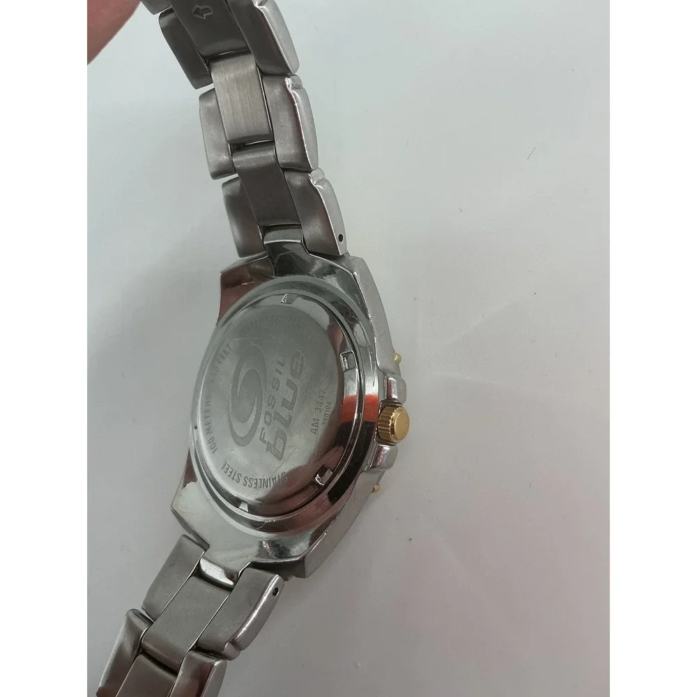 Fossil Blue AM-3447 Two Tone Stainless Steel 100M Water Resistant Watch